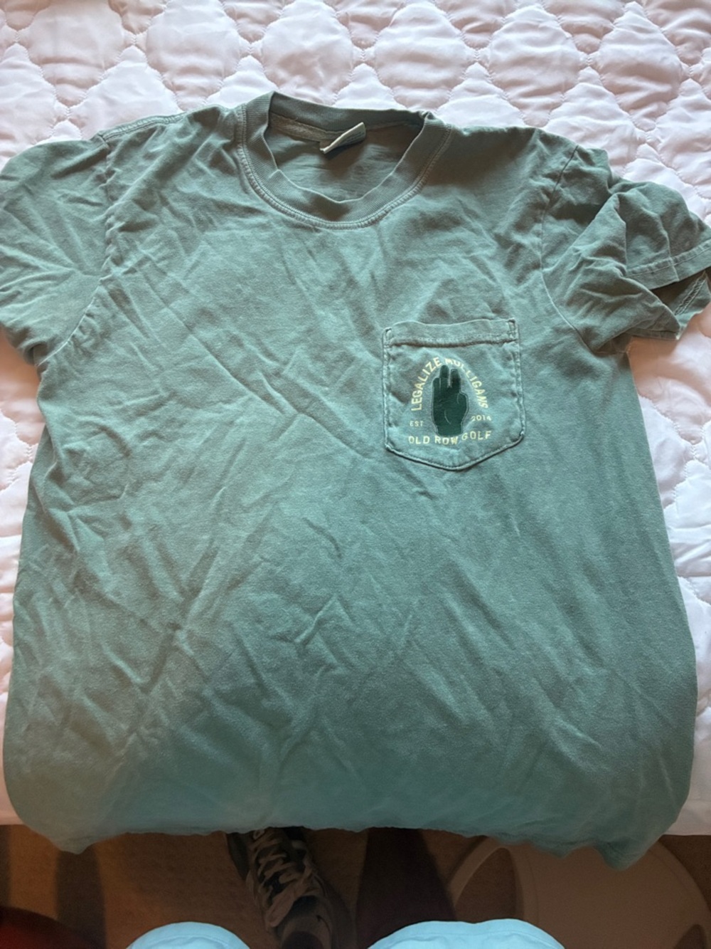 Old Row Golf Kids Short Sleeve Pocket Tee in Seafoam